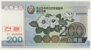 Észak-Korea 1994. (2005) 200 Won "SPECIMEN 00000" T:I