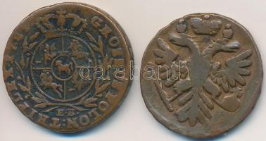 Vegyes: Lengyel Királyság 1782EB 3Gr Cu "II. Szaniszló Ágost" + Orosz Birodalom 1740. 1D C...