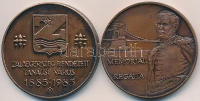 1985. "MÉE Zala megyei szervezete / Zalaegerszeg rendezett tanácsú város" fém emlékérem (4...