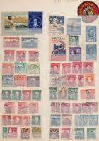 cca 1910 Kis csehszlovák levélzáró és bélyeg tétel berakólapon / old Czechoslovakian poster stamps and stamps