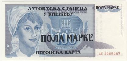 Jugoszlávia 1993. 100D "Knezsevo-peronjegy" felülbélyegzéssel T:I