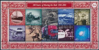 Postai járművek a 20. században kisív, Postal vehicles in the 20th century mini sheet