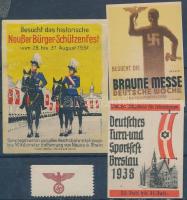 Német birodalmi fesztivál levélzárók 4 db / 4 German Reich poster stamps