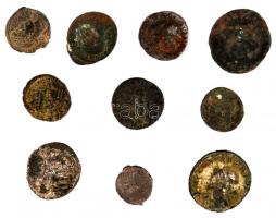 Római Birodalom 10db klf bronzpénz, közte hamis is! T:vegyes  Roman Empire 10pcs of diff bronze coins, between them fake coin! C:mixed