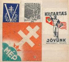 Magyar hazafias és nyilas levélzárók 4 db / 4 Hungarian nationalist poster stamps