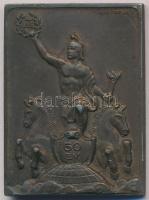 Martinelli Jenő (1886-1949) 1950. "UTE (Újpesti Torna Egylet) 60 év / Leichtag - V 1950 III.D." bronzozott fém díj plakett (40x29mm) T:2 HPII 1783var