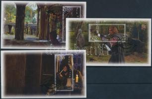 Gyűrűk ura blokk sor első napi bélyegzéssel 2 db stecklapon Lord of the Rings block set with first d...
