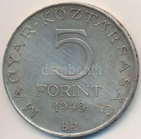 1948. 5Ft Ag "Petőfi" T:2 felületi karc, patina