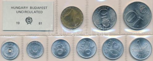 1981. 2f-10Ft 9db klf, érmés forgalmi sor fóliatokban T:1
