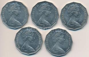 Ausztrália 1981. 50c &quot;Károly herceg és Diana&quot; (5x) T:2 Australia 1981. 50 Cents &quot;Lady Diana and Prince Charles&quot; (5x) C:XF