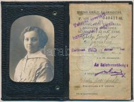 1915 Félárú jegyváltásra jogosító fényképes MÁV-igazolvány királyi járásbíró, később járásbírósági a...