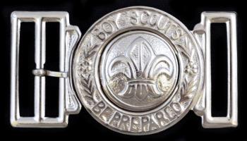 Boy Scouts - Be Prepared feliratú fém cserkész övcsat, 7,5×4 cm