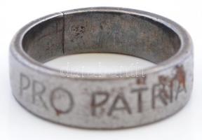 cca 1914-1918 Pro patria 1914 feliratú fémgyűrű, méret: 54
