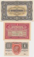 1913. 20K II. kiadás + 1916. 1K + 1917. 2K + 1920. 20f + 50K + 100K T:vegyes