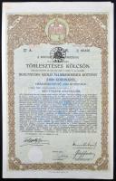 Budapest 1916. "A Magyar Korona Országai 5 1/2%-kal kamatozó Törlesztéses Kölcsön" államadóssági kötvénye 2000K-ról, szárazpecséttel, bélyegzésekkel, egy szelvényutalvánnyal T:II-