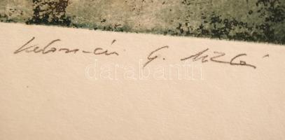 Kolozsvári G. Miklós (1950-): Vadvizes. Színes rézkarc 15/6, papír, jelzett, 22×15 cm