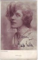 cca 1920 Gách Lilla színésznő aláírt képeslapja