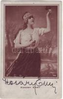 cca 1920 Kosáry Emmi színésznő aláírt képeslapja