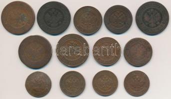 Orosz Birodalom 13db-os Cu kopejka tétel T:vegyes
Russian Empire 13pcs of Cu Kopeks C:mixed
