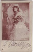 cca 1920 Lenkeffy Ica színésznő aláírt képeslapja