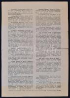 cca 1928 a Nemzeti Tömörülés Pártja antiszemita röplapja, a hajtások mentén szakadásokkal, 4 p