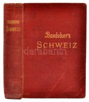 Baedeker, Karl: Die Schweiz nebst den angrenzenden Teilen von Oberitalien, Savoyen und Tirol. Handbuch für Reisende. 23. Auflage. Mit 69 Karten, 18 Stadplanen und 11 Panoramen. Leipzig, 1907, Varlag von Karl Baedeker. Kiadói egészvászon kötés, festett lapszélek, kissé kopottas állapotban / full linen binding, worn condition