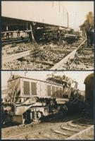 Vonatokról és vonat- balesetekről tudósító fényképfelvételek 15 db