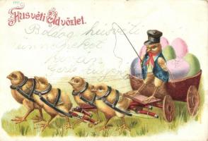 Easter, Chicken carriage, litho (EK)