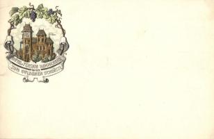 Vienna, Wien; Hotel Pension Hammerand zu goldenen Schlössl, grapes, golden Emb.