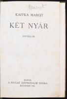 Kaffka Margit: Két nyár. Novellák. Első kiadás! Bp., 1916, Nyugat Szépirodalmi Szemle. Félvászon köt...
