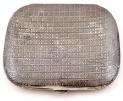 Art deco cigarettatárca, jelzett, belül aranyozott, niello díszítéssel, apró zománchibákkal, 9×8 cm