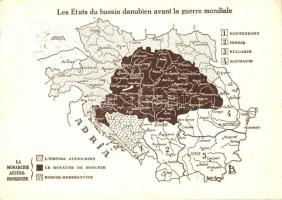 Les Etats du bassin danubien avant la guerre mondiale / Trianon map, irredenta; Magyar Nemzeti Szövetség (EK)