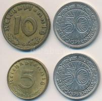 Német 3. Birodalom 1938A 5pf + 1938G 10pf + 1928A-1937A 50pf (2x) T:2,2- German Third Reich 1938A 5 Pfennig + 1938G 10 Pfennig + 1928A-1937A 50 Pfennig (2x) C:XF,VF