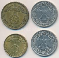 Német 3. Birodalom 1938A 5pf + 1938G 10pf + 1928A-1937A 50pf (2x) T:2,2-
German Third Reich 1938A 5...