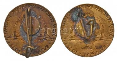 1938. "XXXIV. Nemzetközi Eucharisztikus Kongresszus Budapest" Br jelvény, hátoldalán "...