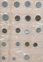 121db vegyes magyar és külföldi fémpénz berakólapokon, közte csehszlovák, osztrák, lengyel érmék T:v...