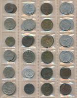 121db vegyes magyar és külföldi fémpénz berakólapokon, közte csehszlovák, osztrák, lengyel érmék T:v...
