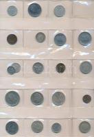 121db vegyes magyar és külföldi fémpénz berakólapokon, közte csehszlovák, osztrák, lengyel érmék T:v...