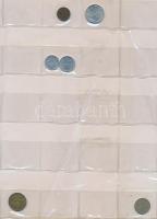 121db vegyes magyar és külföldi fémpénz berakólapokon, közte csehszlovák, osztrák, lengyel érmék T:v...