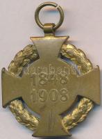 1908. "Katonai Jubileumi Kereszt" aranyozott Br kitüntetés mellszalag nélkül T:2- aranyozá...