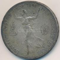 Ausztria 1908. 5K Ag "Jubileum" T:3 patina, ph. Austria 1908. 5 Corona Ag "Jubilee&qu...