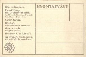 Meghívó, Országos Magyar Királyi Iparművészeti Iskola Matinée-ja, segélylap / Hungarian charity card...