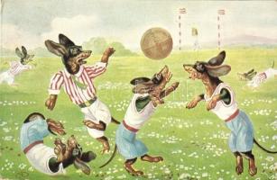 Football playing dogs, M.K.B. 103.  (EK)