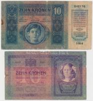 1904. 10K + 1915. 10K mindkettő valószínűleg hamis "Erzsébetváros" felülbélyegzéssel T:III...