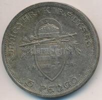 1938. 5P Ag "Szent István" T:2 kis ph., patina
Adamo P8.1