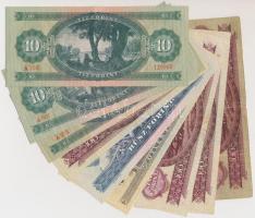 9db-os vegyes magyar forint bankjegy tétel, közte 1949. 100Ft T:vegyes