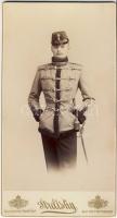 1895 Huszártiszt egyenruhában Strelisky fotó 20x11 cm