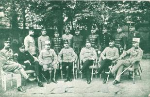 WWI Hungarian hussar officers, group picture; Wessely és Horváth (EK)