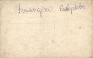 1918 Sadhor, Sada Hora; Osztrák-magyar teherautók a piactéren / Austro-Hungarian trucks, Parkplatz, ...