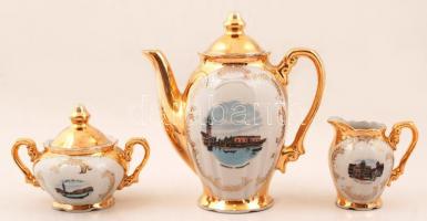 Bavaria "Venezia" arany-fahér mokkás készlet, kopásnyomokkal, jelzett